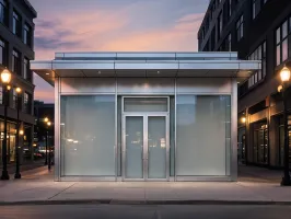 Retail storefront aluminum entrance