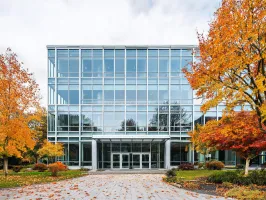 University building aluminum windows