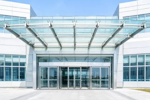 Healthcare aluminum entrances