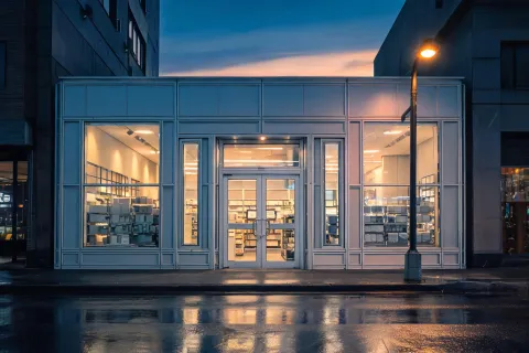 Retail aluminum storefront